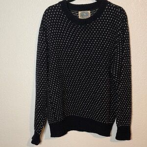 Vintage Environmental Clothing Co Navy Wool Crew Sweater Size Large